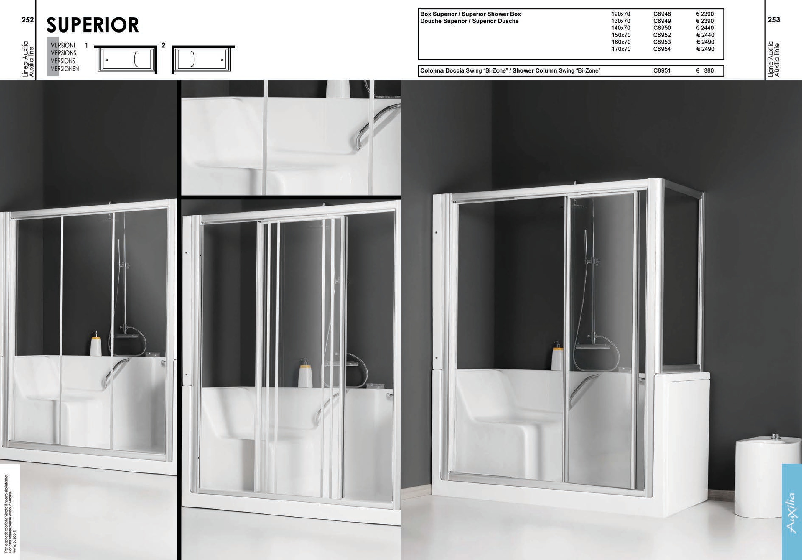 Box Doccia Energy Con Seduta 120x70 Auxilia Ceramiche De Paola