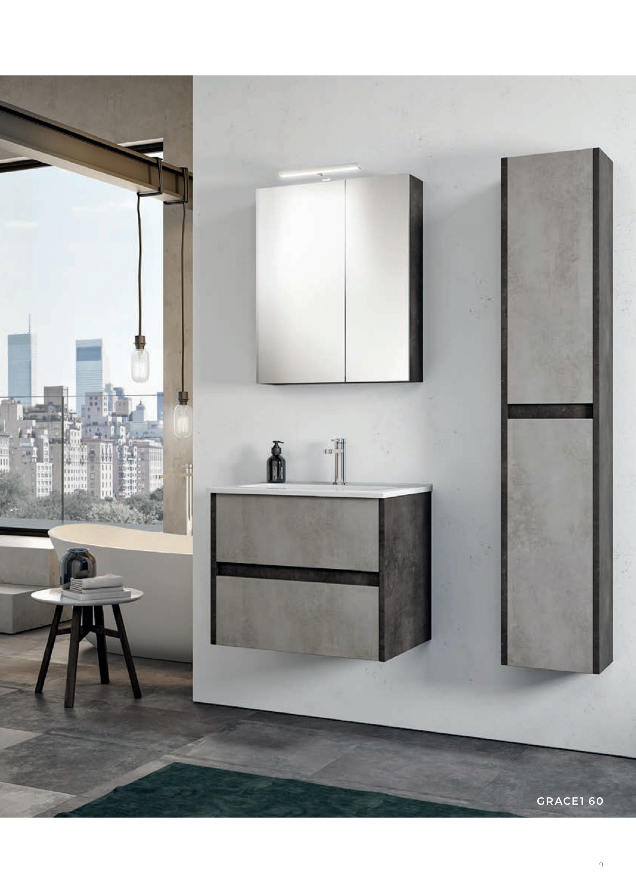 Mobile bagno o lavanderia in legno bianco con portabiancheria e 3 ripiani -  Grace